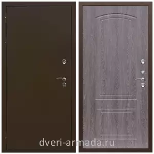 Уличные двери для коттеджа, Дверь входная железная уличная в дом Армада Термо Молоток коричневый/ МДФ 6 мм ФЛ-138 Дуб филадельфия графит для дачи на заказ от производителя
