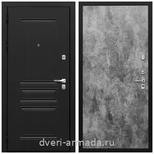 Двери МДФ для квартиры, Дверь входная Армада Экстра МДФ 10 мм ФЛ-243 Черная шагрень / МДФ 6 мм ПЭ Цемент темный
