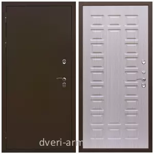 Уличные, Дверь недорогая входная в дом с утеплением Армада Термо Молоток коричневый/ МДФ 16 мм ФЛ-183 Дуб белёный в коридор