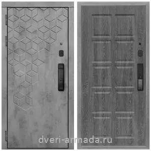 Левые входные двери, Дверь входная Армада Квадро МДФ 16 мм Kaadas K9 / МДФ 10 мм ФЛ-38 Дуб Филадельфия графит