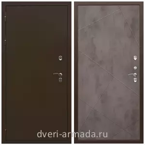 Для коттеджа, Дверь входная утепленная в частный дом Армада Термо Молоток коричневый/ МДФ 10 мм ФЛ-291 Бетон темный морозостойкая