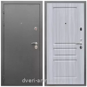 Входные двери с двумя петлями, Дверь входная Армада Оптима Антик серебро / МДФ 16 мм ФЛ-243 Сандал белый