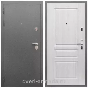 Входные двери с двумя петлями, Дверь входная Армада Оптима Антик серебро / МДФ 16 мм ФЛ-243 Дуб белёный