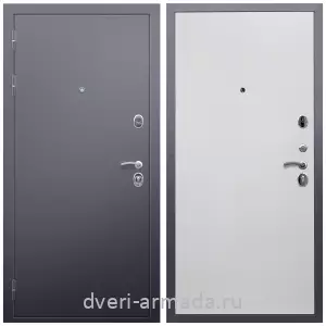 Одностворчатые входные двери, Дверь входная Армада Люкс Антик серебро / МДФ 10 мм Гладкая белый матовый