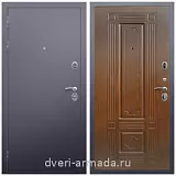 Входные двери Верона, Дверь входная Армада Люкс Антик серебро / ФЛ-2 Морёная береза из металла в кирпичный дом с порошковой окраской