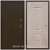 Двери в деревянный дом, Дверь входная стальная уличная для загородного дома Армада Термо Молоток коричневый/ ФЛ-2 Дуб белёный