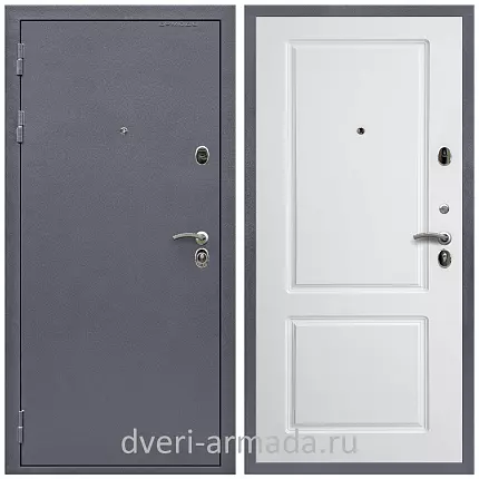Дверь входная Армада Престиж Strong антик серебро / МДФ 16 мм ФЛ-117 Белый матовый