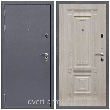 Дверь входная Армада Престиж Strong антик серебро / МДФ 6 мм ФЛ-2 Дуб белёный