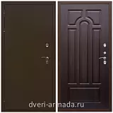 Уличные двери для коттеджа, Дверь входная железная уличная в частный дом Армада Термо Молоток коричневый/ ФЛ-58 Венге с терморазрывом