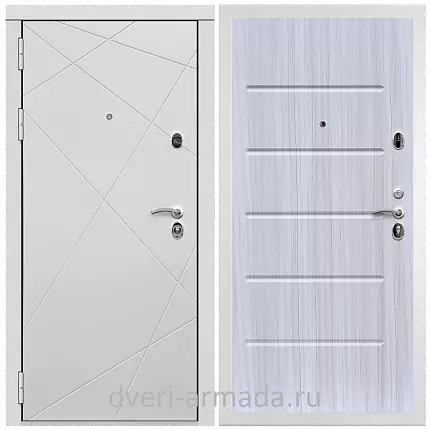 Дверь входная Армада Тесла МДФ 16 мм / МДФ 10 мм ФЛ-102 Сандал белый