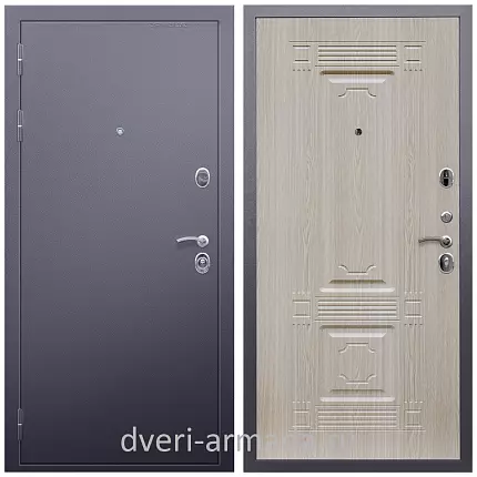 Дверь входная Армада Люкс Антик серебро / МДФ 6 мм ФЛ-2 Дуб белёный от производителя в коттедж с теплоизоляцией
