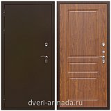Двери в деревянный дом, Дверь входная стальная утепленная в квартиру Армада Термо Молоток коричневый/ ФЛ-243 Морёная берёза от производителя на этаж